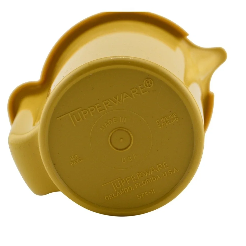 Vintage Tupperware 574-11 Creamer Pitcher Harvest Gold Flip Top Lid USA Retro